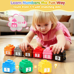 Learning Toys for 1 2 3 Years Old Boy Girl, Toddler Montessori Toys, Train Set w