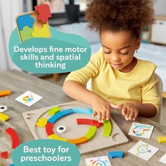 Toddler Wooden Learning Puzzle Montessori Toys Educational Rainbow Blocks Board