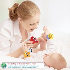 High Contrast Baby Toys Infant Rattle Socks and Wrist Rattles Set 0-12 Months