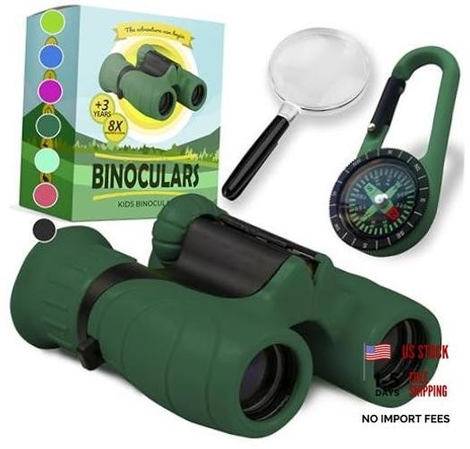Binoculars for Kids – Perfect Toy for Little Boys and Girls – Dark Green