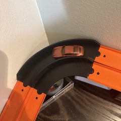 Curved Track Pieces 90 Degree double Turn with Hot Wheels, Double Racetrack