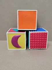 Kaplan Learning Soft Blocks Set of 3 Textures Baby Toy Square Shapes Multicolor