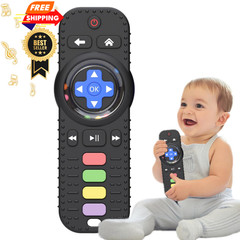 Fu Store Silicone Baby Teether Toys for 0-12 Momths 3-24 Months Infant Black