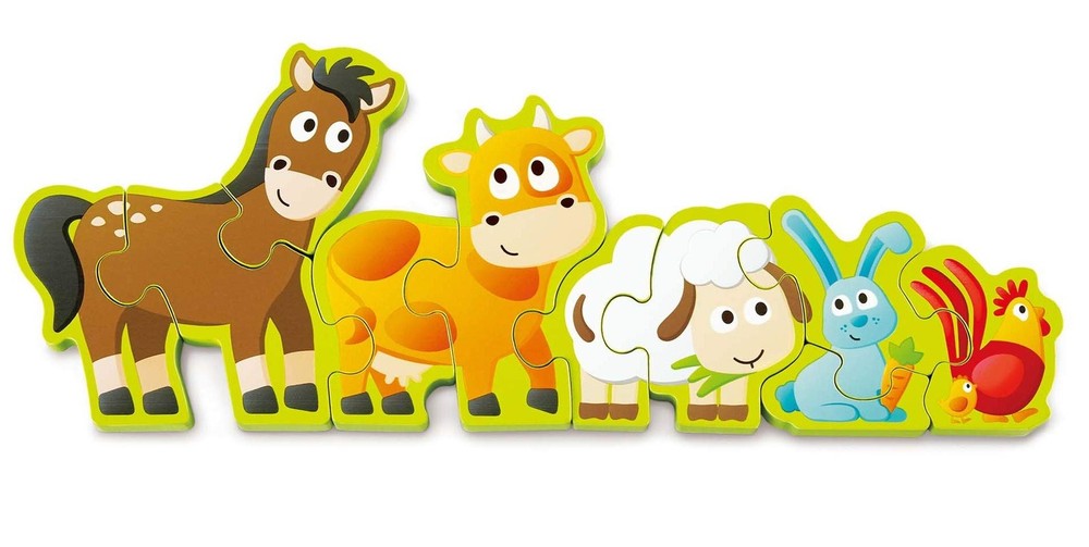 Multi Colored Wooden Learning Puzzle With Numbers Animals For Toddlers