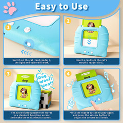 Toddler Toys Talking Flash Cards for 1 2 3 4 5 6 Year Old Boys and Girls, Autism