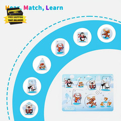 Wooden Sound Puzzles for Toddlers 1-5 with 6 Arctic Animals & Music | 6 Arctic A