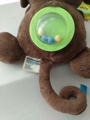 Garanimals Monkey Plush Teether Ring Rattle Balls 6″ Stroller Toy Brown Green