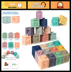 Soft Stacking Blocks for Babies – Sensory Montessori Toys for Toddlers 6-36 Mont