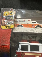 NEW! NIB RARE! 3 Pack Fast lane Emergency Vehicles FIRETRUCK POLICE AMBULANCE