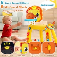 4 in 1 Toddler Basketball Hoop & Soccer Goal, Gift for Boys Girls 1 2 3 Years