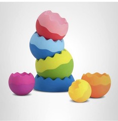 Multicolor Stacking/Nesting Egg Toy Set for Hand-Eye Coordination & Motor Skills