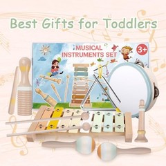 Baby Musical Instruments-Montessori Wooden Toys for Toddlers,Colors Neutral