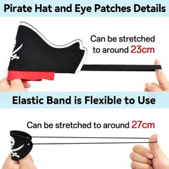 Pirate Costume Kit 18pc Adjustable Kids Adults Halloween Birthday Party Supplies