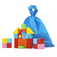 Montessori Solid Wood Large Building Block Set for Babies, Toddlers 100 pieces!