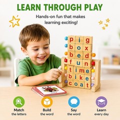 Montessori CVC Word Games for Kids, Phonics Reading and Spelling Learning Toy…
