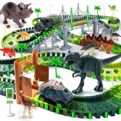 268 PCS Race Tracks Dinosaur Toys for Kids 3-5, Glow in The Dark Magic Toy Se…