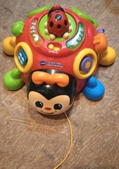 Vtech Crazy Legs Learning Bugs Ladybug Interactive Pull Toy Music Lights Up (D)