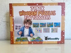 7 Pack Colorful Chunky Wooden Puzzles for Toddlers 2 3 4 5 Years Old