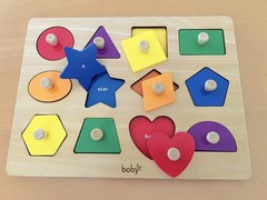 Dailyfunn Montessori Toy Shape Peg Puzzles Baby Puzzle 12-18-24 Months with K…