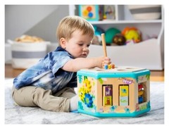 Toy New Pidoko Baby Activity Cube Multicolor Bead Wood Shape Color Sorter