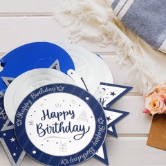 Happy 17th Birthday Party Decorations Set,17th Birthday Blue Swirls Streamers…