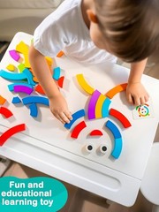 Montessori Wooden Puzzle Problem Solver Play Kit for Toddlers Pattern Blocks 3+