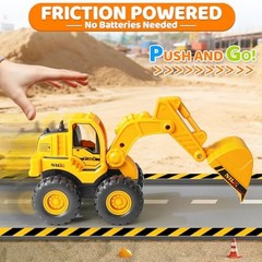Construction Toys, Friction Powered Excavator Loader Truck Vehicles, Beach
