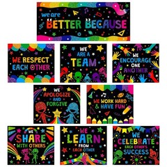 10 PCS Classroom Poster, Colorful Bulletin Board Decoration Motivational Post…