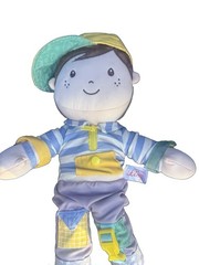 Linzy Soft Activity Learning Boy Doll Sensory Plush Buckle Zipper Lacing Toy