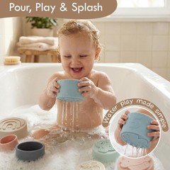 Stacking Cups Toy, Fun Educational Baby Toys Silicone Soft Teething Toy, Age …