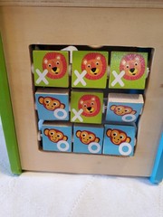 Animal Themed Wooden Activity Cube With Bead Maze, 5 In 1 Activity Cube