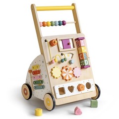 Wooden Baby Walker with Activity Center – Montessori Push Walker Toys for Boy…