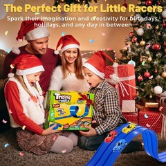 3-Lane Flexible Race Track 20FT DIY Racetrack Kids Hot Wheels Compatible