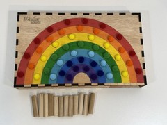 Rainbow Fine Motor Board – Montessori-Inspired Learning Toy, Handmade 62 pieces