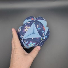 Gripping Ball Fabric Floral Blue Baby Toy Sensory Motor Skills