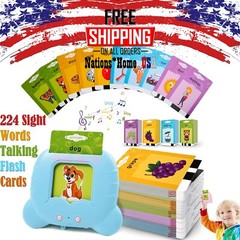 Toddler Toys Talking Flash Cards 224 Sight Words Pocket Speech for Toddlers Blue