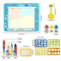 100x80CM Magic Water Drawing Mat with Reusable Magic Pens Doodle Montessori Pain
