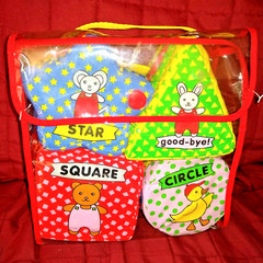 Soft Play Set of 4 Soft Shaped Books Triangle Star Square Circle + Storage Case