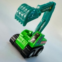 Mini Pull Back Toys Construction Excavator, Bulldozer, Truck & Police Car