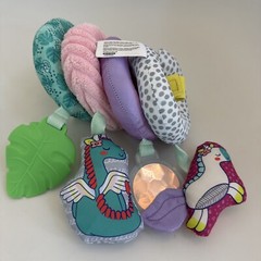 Infantino Spiral Car Seat Stroller Activity Toy Infant Crinkle Teether Animals