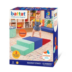 Battat Squishy Stack Climbers 3 Foam Multicolor Play Shapes, Toddler and Prescho