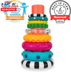 Stacks of Circles Stacking Ring STEM Learning Toy, Age 6+ Months, Multi, 9 Piece