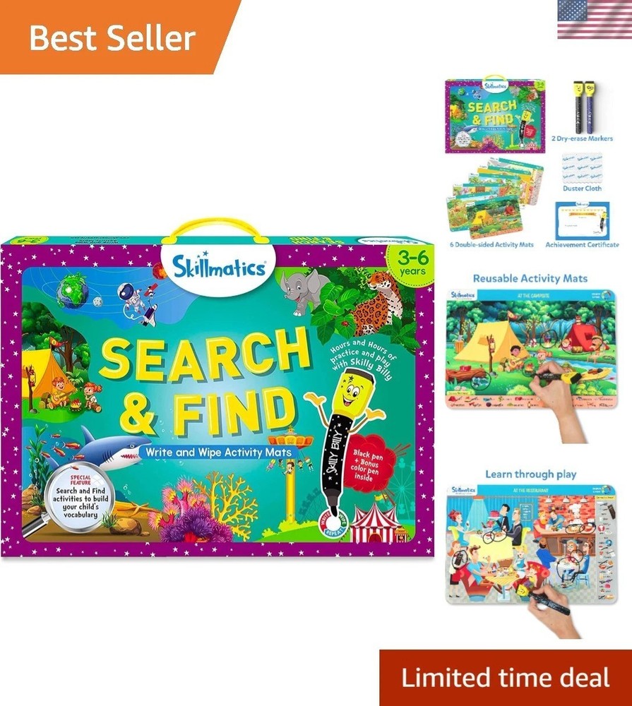 Search and Find Educational Game – Reusable Mats for Creative Learning Ages 3-6
