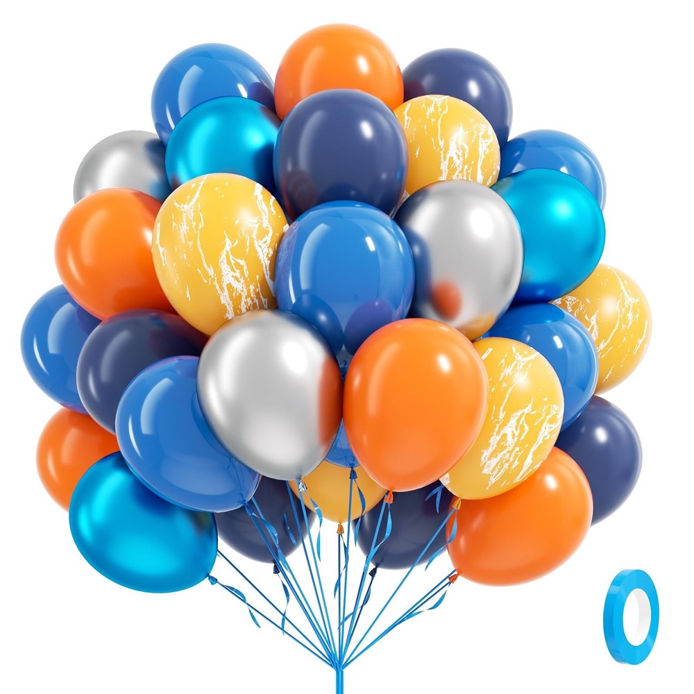 60pcs Space Balloons 12inch with Metallic Silver Pearl Blue Yellow Navy Blue …