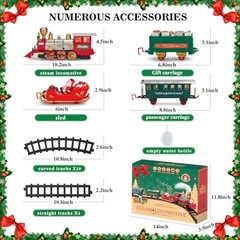 Train Set, Christmas Train Set with Steam, Light and Sounds, Train Sets for