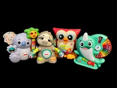 VIDEO – Lot x 4 FISHER PRICE LINKIMALS Interactive Toys Koala Owl Narwhal Sloth