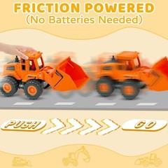 Construction Toys Plastic 4 Pack Friction Powered Kids Fun Toddler Vehicles
