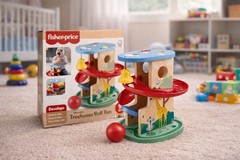 Fisher-Price Wooden Treehouse Ball Run Toy, Developmental Play, NEW In Box