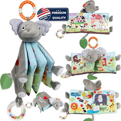 Libros para bebés lephant Touch and Feel, juguetes de 0 a 6 meses.