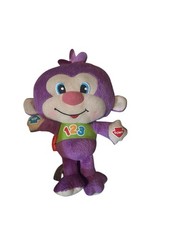 Fisher Price Laugh & Learn Learning Opposites Monkey Plush Stuffed Purple Toy B